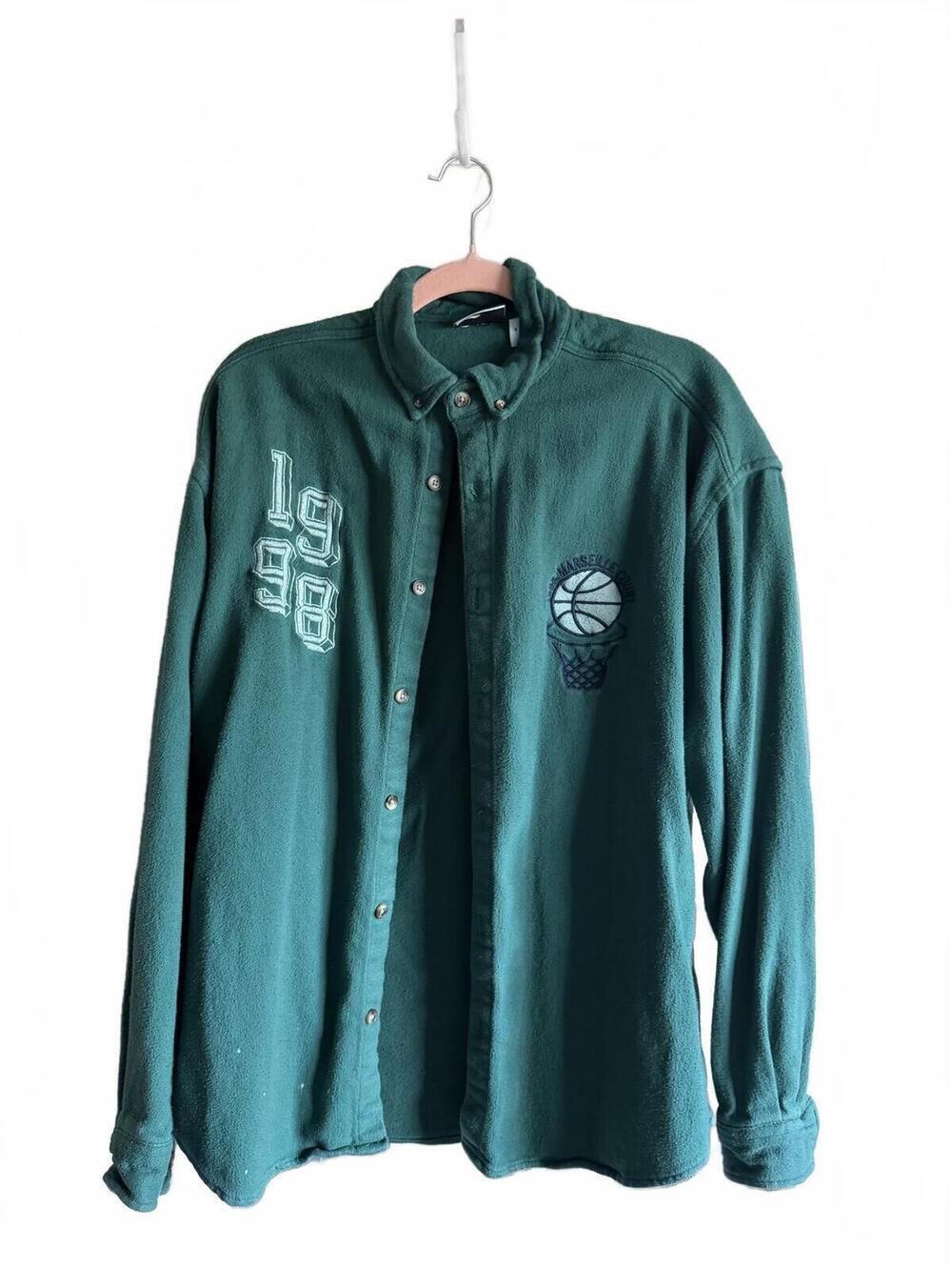 ASOS Soft Green Graphic Button Up Mens M
